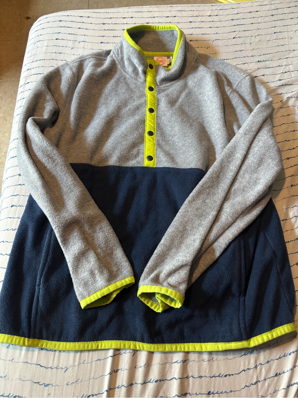 wonder nation Gray and Neon Yellow  sweater